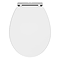 Roxbury Satin White Soft Close Toilet Seat with Chrome Hinges 