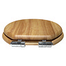 Roxbury Solid Antique Oak Wooden Toilet Seat with Chrome Hinges