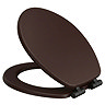 Roxbury Solid Mahogany Wooden Toilet Seat with Matt Black Hinges