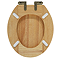 Roxbury Solid Oak Soft-Close Toilet Seat with Antique Brass Hinges