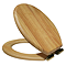 Roxbury Solid Oak Soft-Close Toilet Seat with Antique Brass Hinges