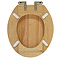 Roxbury Solid Oak Soft-Close Toilet Seat with Brushed Brass Hinges