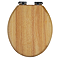 Roxbury Solid Oak Soft-Close Toilet Seat with Chrome Hinges
