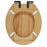 Roxbury Solid Oak Soft-Close Toilet Seat with Chrome Hinges