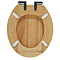 Roxbury Solid Oak Soft-Close Toilet Seat with Chrome Hinges