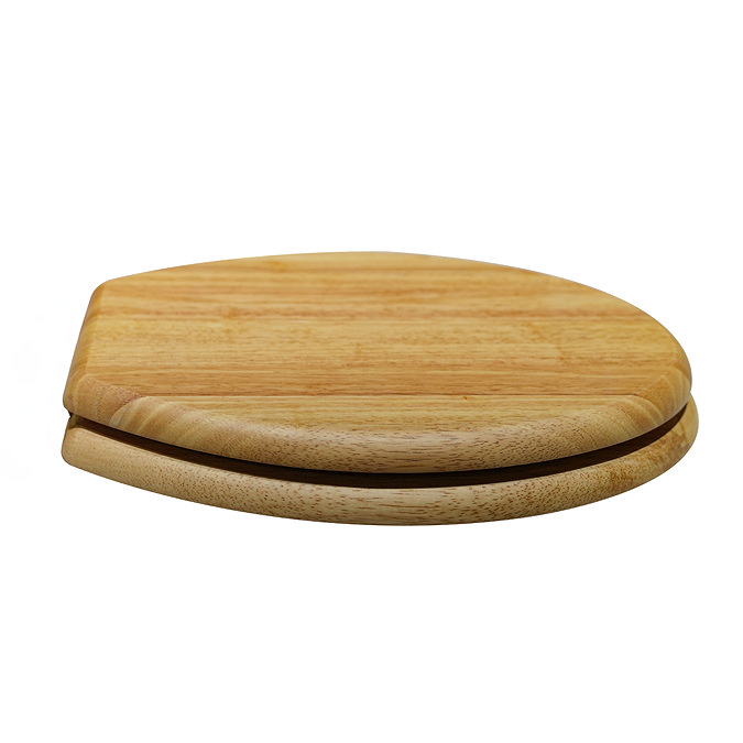 Roxbury Solid Oak Soft-Close Toilet Seat with Matt Black Hinges