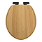 Roxbury Solid Oak Soft-Close Toilet Seat with Matt Black Hinges