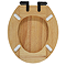 Roxbury Solid Oak Toilet Seat with Matt Black Hinges