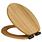 Roxbury Solid Oak Soft-Close Toilet Seat with Matt Black Hinges