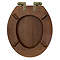Roxbury Solid Walnut Soft-Close Toilet Seat with Antique Brass Hinges