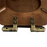 Roxbury Solid Walnut Soft-Close Toilet Seat with Antique Brass Hinges