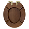 Roxbury Solid Walnut Soft-Close Toilet Seat with Brushed Brass Hinges
