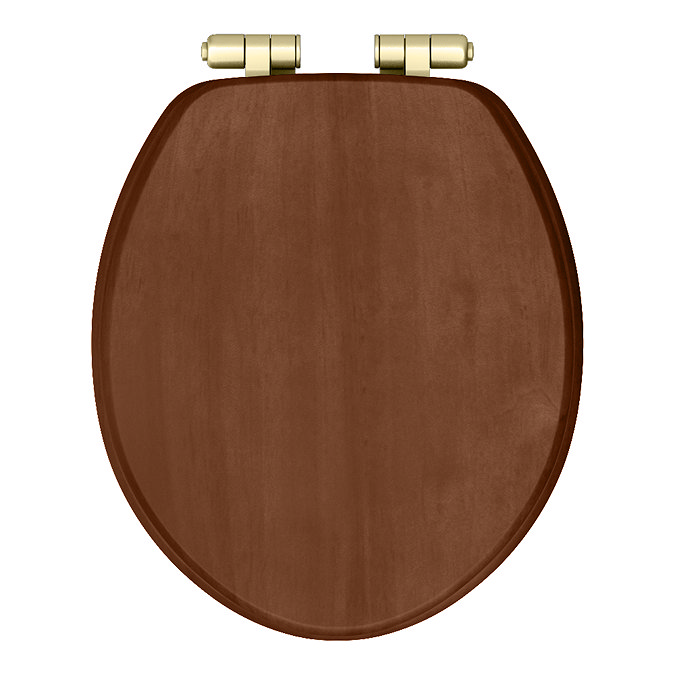 Roxbury Solid Walnut Soft-Close Toilet Seat with Matt Black Hinges