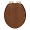 Roxbury Solid Walnut Soft-Close Toilet Seat with Matt Black Hinges