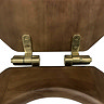 Roxbury Solid Walnut Soft-Close Toilet Seat with Brushed Brass Hinges