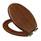 Roxbury Solid Walnut Soft-Close Toilet Seat with Brushed Brass Hinges