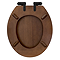 Roxbury Solid Walnut Soft-Close Toilet Seat with Matt Black Hinges