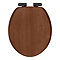 Roxbury Solid Walnut Soft-Close Toilet Seat with Matt Black Hinges