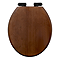 Roxbury Solid Walnut Soft-Close Toilet Seat with Matt Black Hinges
