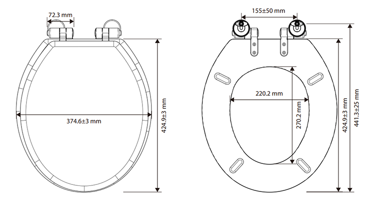 Roxbury Solid Walnut Soft-Close Toilet Seat with Matt Black Hinges