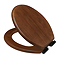 Roxbury Solid Walnut Soft-Close Toilet Seat with Matt Black Hinges