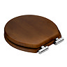 Roxbury Solid Walnut Toilet Seat with Chrome Hinges