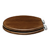 Roxbury Solid Walnut Toilet Seat with Chrome Hinges