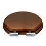 Roxbury Solid Walnut Toilet Seat with Chrome Hinges