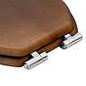 Roxbury Solid Walnut Toilet Seat with Chrome Hinges