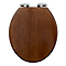 Roxbury Solid Walnut Toilet Seat with Chrome Hinges
