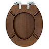 Roxbury Solid Walnut Toilet Seat with Chrome Hinges