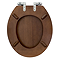 Roxbury Solid Walnut Toilet Seat with Chrome Hinges