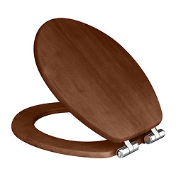 Roxbury Solid Walnut Soft-Close Toilet Seat with Chrome Hinges