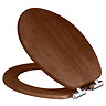 Roxbury Solid Walnut Soft-Close Toilet Seat with Chrome Hinges