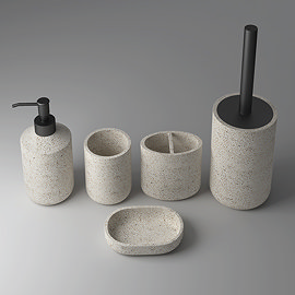 Roxbury Stone Effect Bathroom Accessories Set 5 Piece