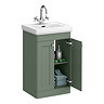 Roxbury Traditional 500mm Satin Green Vanity Unit - Floor Standing 2 Door Unit with Chrome Handles