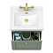 Roxbury Traditional 500mm Satin Green Vanity Unit - Wall Hung Single Drawer Unit with Brushed Brass Handle