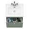 Roxbury Traditional 500mm Satin Green Vanity Unit - Wall Hung Single Drawer Unit with Chrome Handles