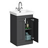 Roxbury Traditional 500mm Satin Anthracite Vanity Unit - Floor Standing 2 Door Unit with Chrome Handles