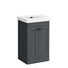 Roxbury Traditional 500mm Satin Anthracite Vanity Unit - Floor Standing 2 Door Unit with Matt Black Handles