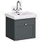 Roxbury Traditional 500mm Satin Anthracite Vanity Unit - Wall Hung Single Drawer Unit with Chrome Handle