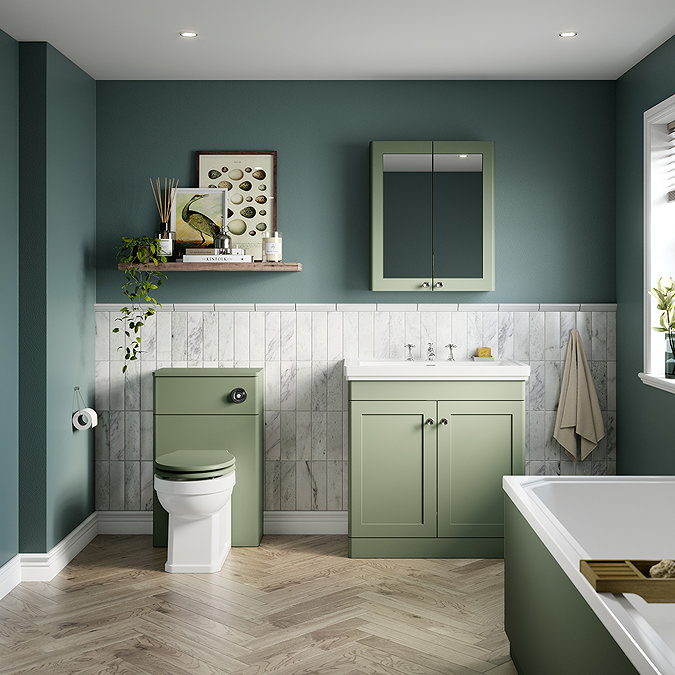 Roxbury Traditional 500mm Satin Green WC Unit