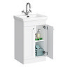 Roxbury Traditional 500mm Satin White Vanity Unit - Floor Standing 2 Door Unit with Chrome Handles