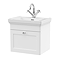 Roxbury Traditional 500mm Satin White Vanity Unit - Wall Hung Single Drawer Unit with Chrome Handle