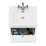 Roxbury Traditional 500mm Satin White Vanity Unit - Wall Hung Single Drawer Unit with Chrome Handle