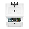 Roxbury Traditional 500mm Satin White Vanity Unit - Wall Hung Single Drawer Unit with Matt Black Handle