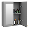Roxbury Traditional 600mm Satin Grey Mirror Cabinet with Brushed Brass Handles