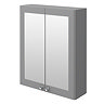 Roxbury Traditional 600mm Satin Grey Mirror Cabinet with Chrome Handles