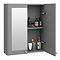 Roxbury Traditional 600mm Satin Grey Mirror Cabinet with Chrome Handles