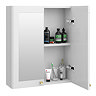 Roxbury Traditional 600mm Satin White Mirror Cabinet with Brushed Brass Handles